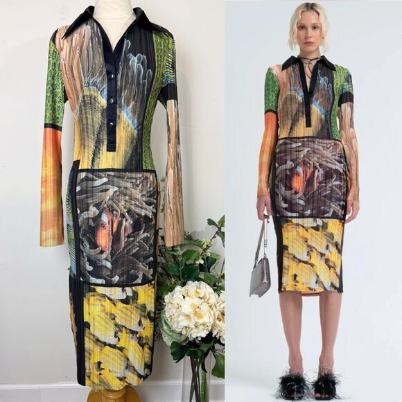 Free People Dresses & Skirts - Arthur Apparel Box Pleat Shirt Dress | Abstract Nature Print | Size 6 | Free Peo